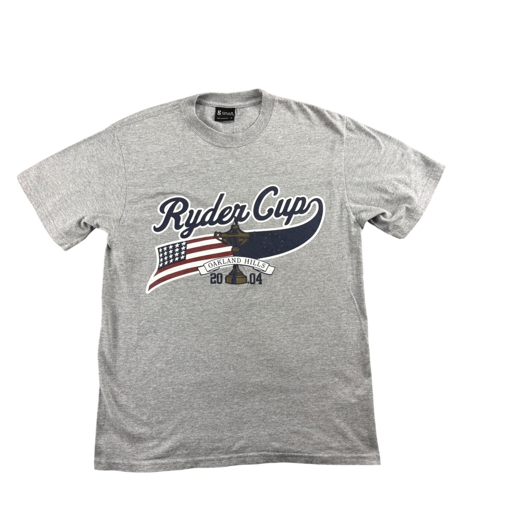 Vintage 2004 Ryder Cup Oakland Hills Golf T-Shirt Gear For Sports Gray Medium